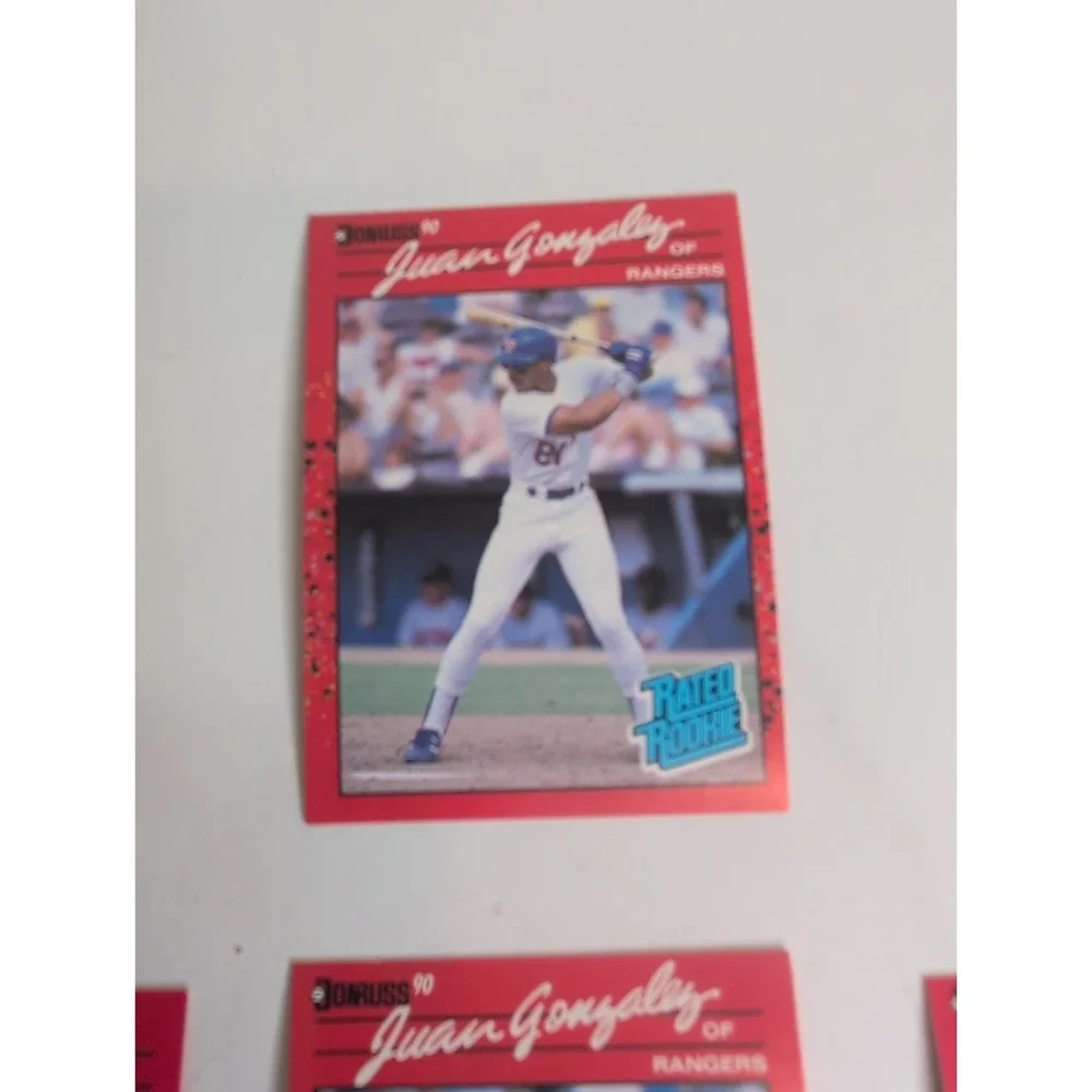 Lot Of 7 Juan Gonzalez 1990 Donruss Baseball Cards Reverse Negative & Normal